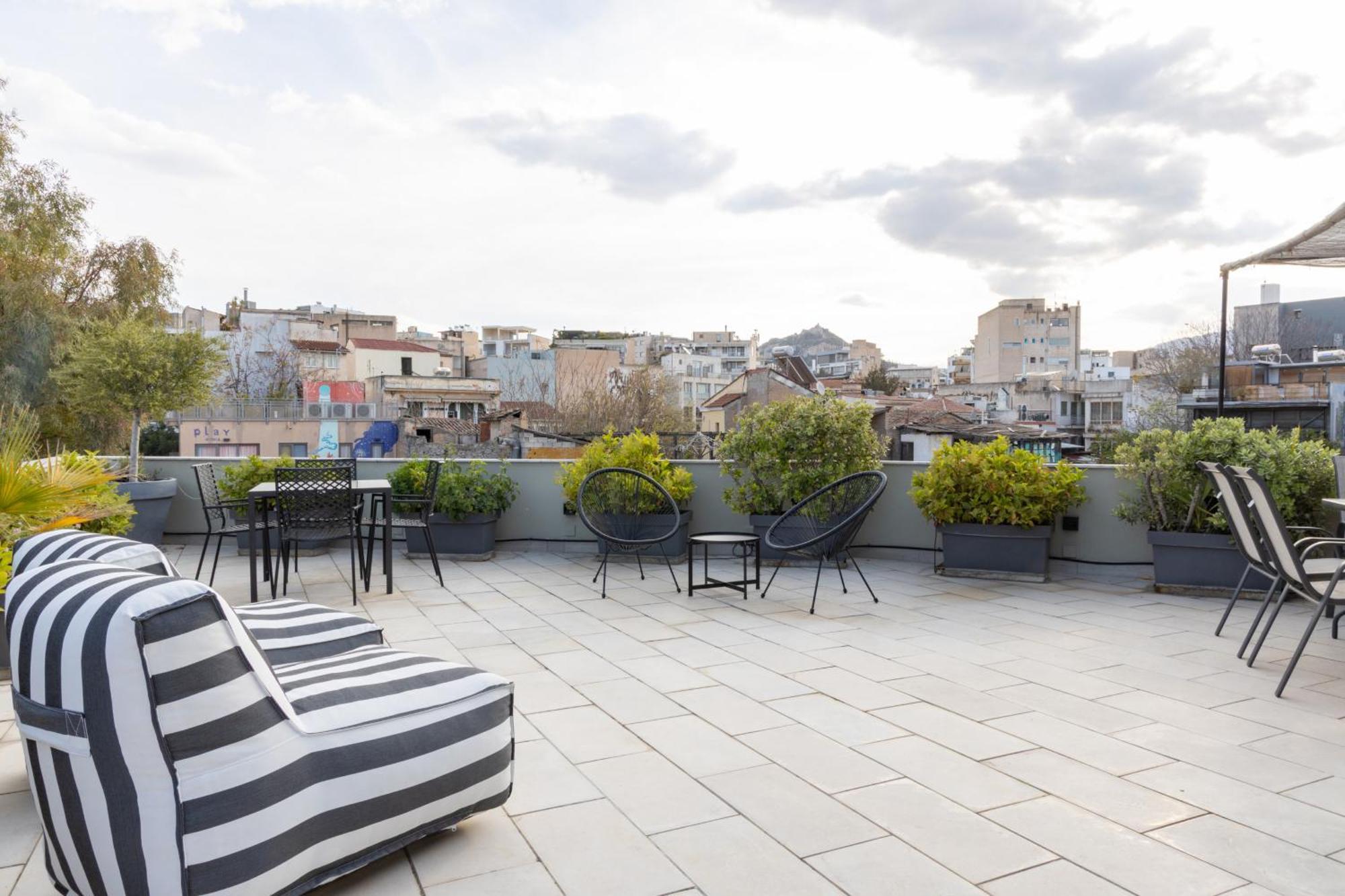 85 Sqm In The Heart Of Athens Shared Rooftop Deck Exterior foto
