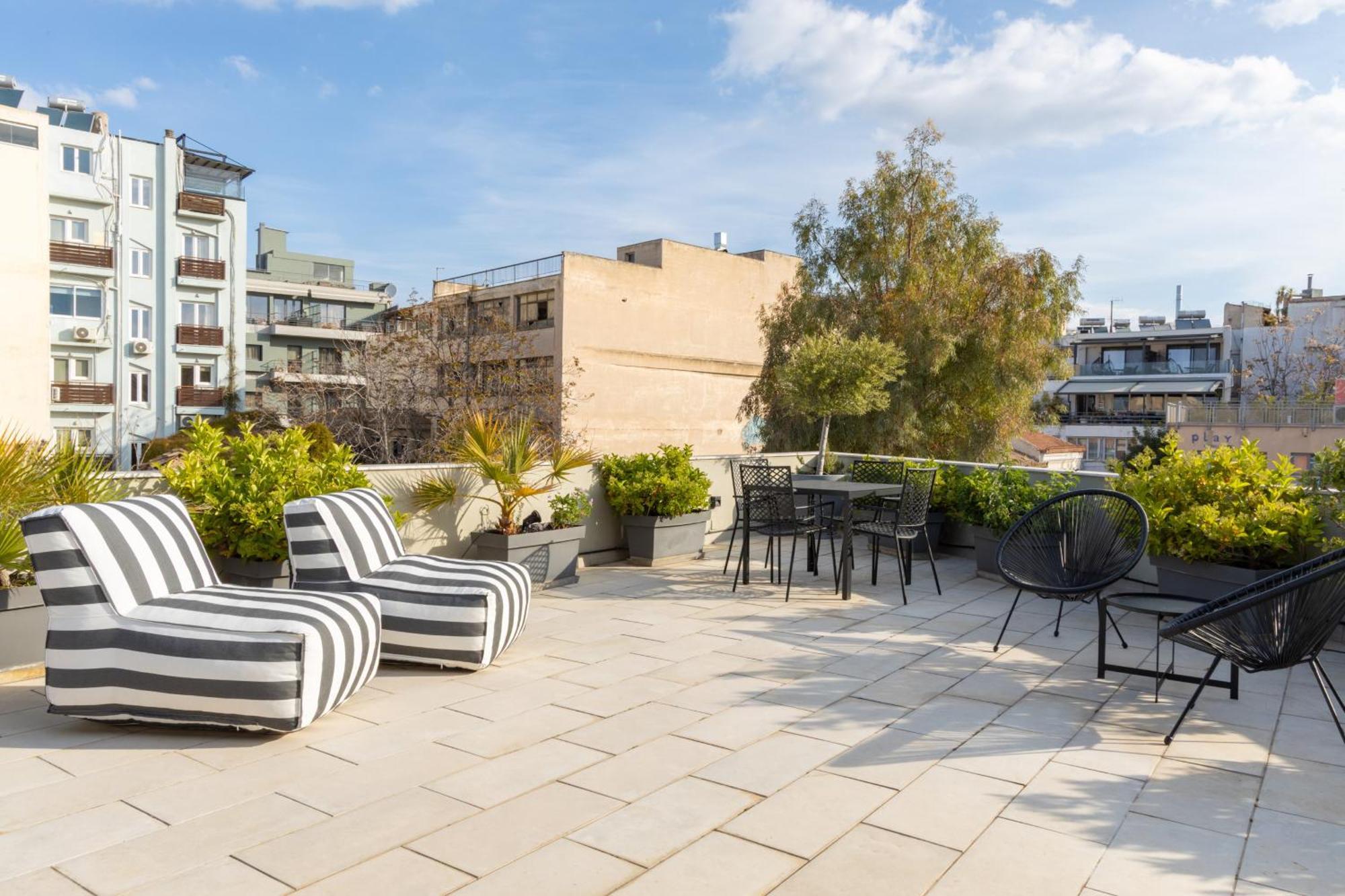 85 Sqm In The Heart Of Athens Shared Rooftop Deck Exterior foto
