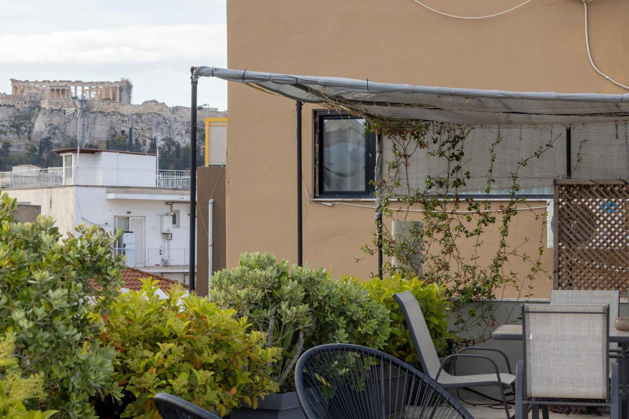 85 Sqm In The Heart Of Athens Shared Rooftop Deck Exterior foto